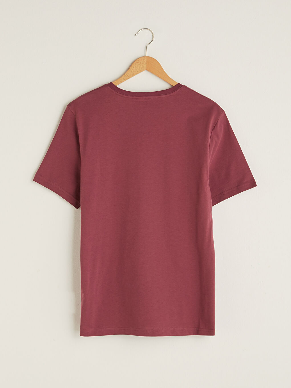 Mürdüm V Yaka Kısa Kollu Basic Erkek Tişört-6