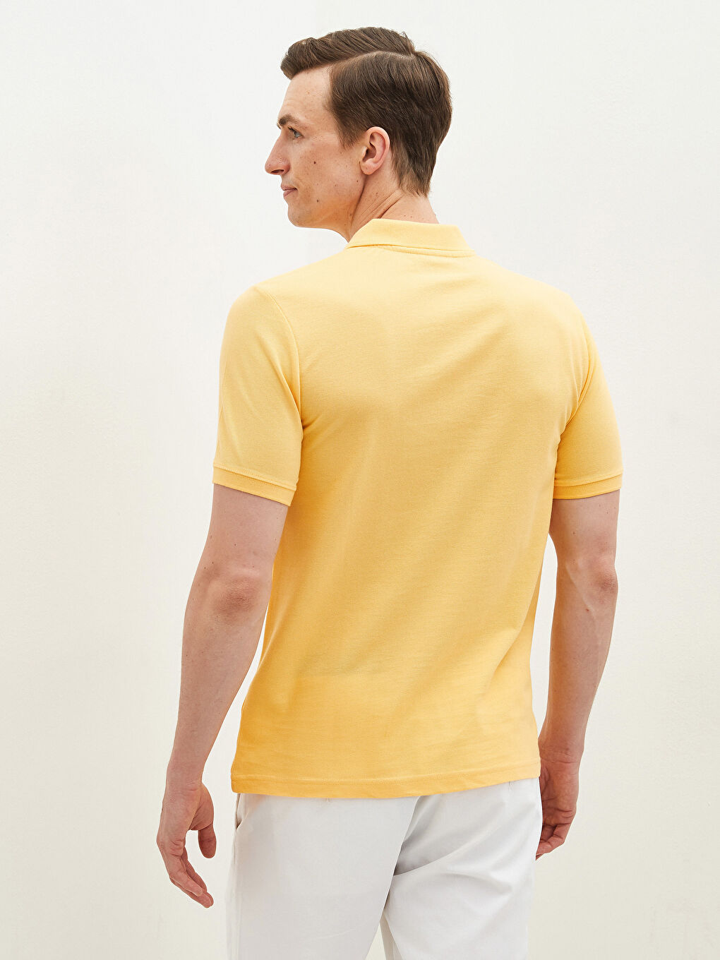 Turuncu Polo Yaka Kısa Kollu Pamuklu Erkek Tişört-4