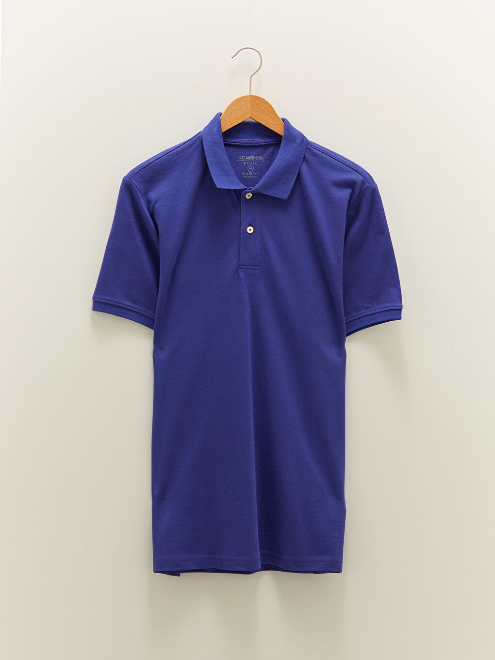 Mor Polo Yaka Kısa Kollu Pamuklu Erkek Tişört-5