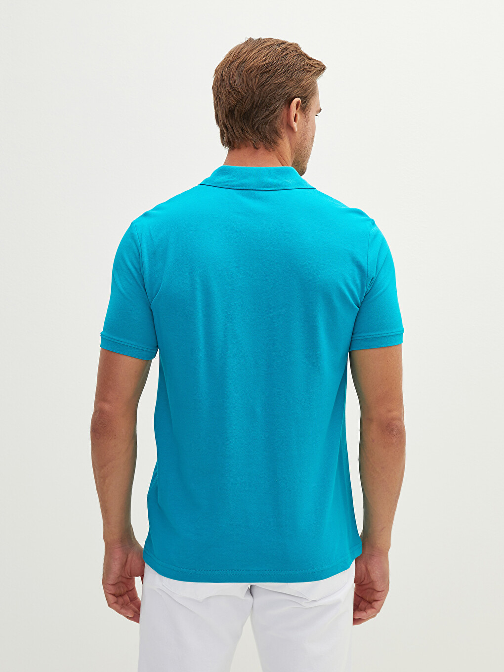 T-shirt Pambuku Me Jakë Polo, Me Mëngë Të Shkurtra Për Burra-4