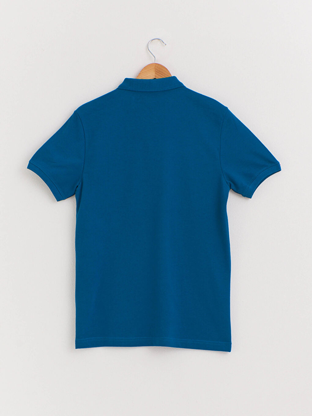 Petrol Polo Yaka Pamuklu Tişört-1