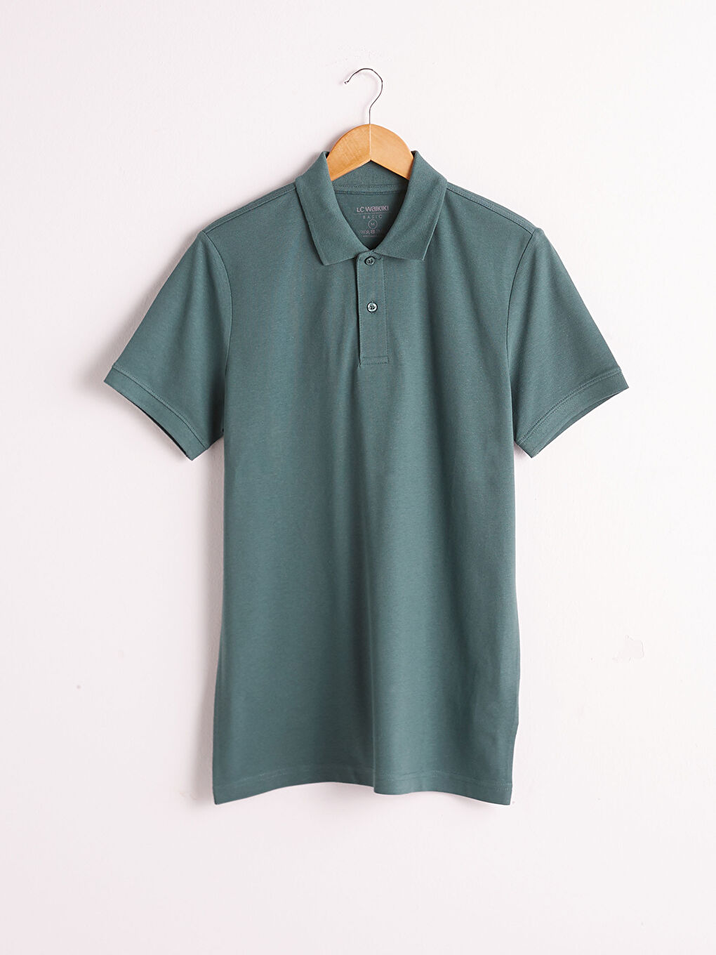 Yeşil Polo Yaka Pamuklu Tişört-3