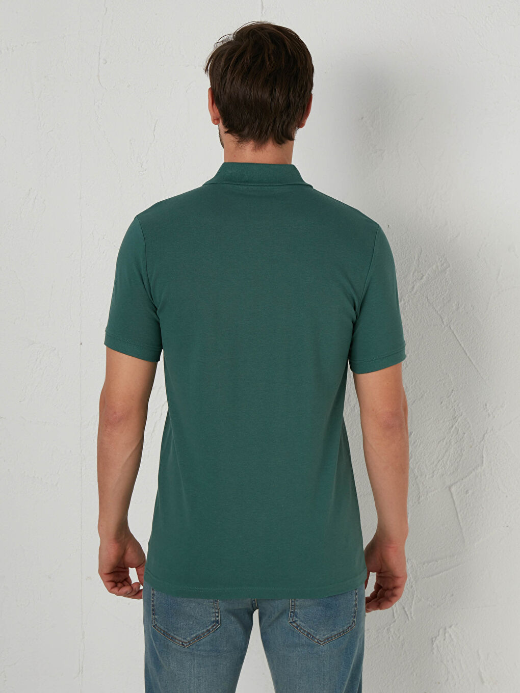 Yeşil Polo Yaka Pamuklu Tişört-2