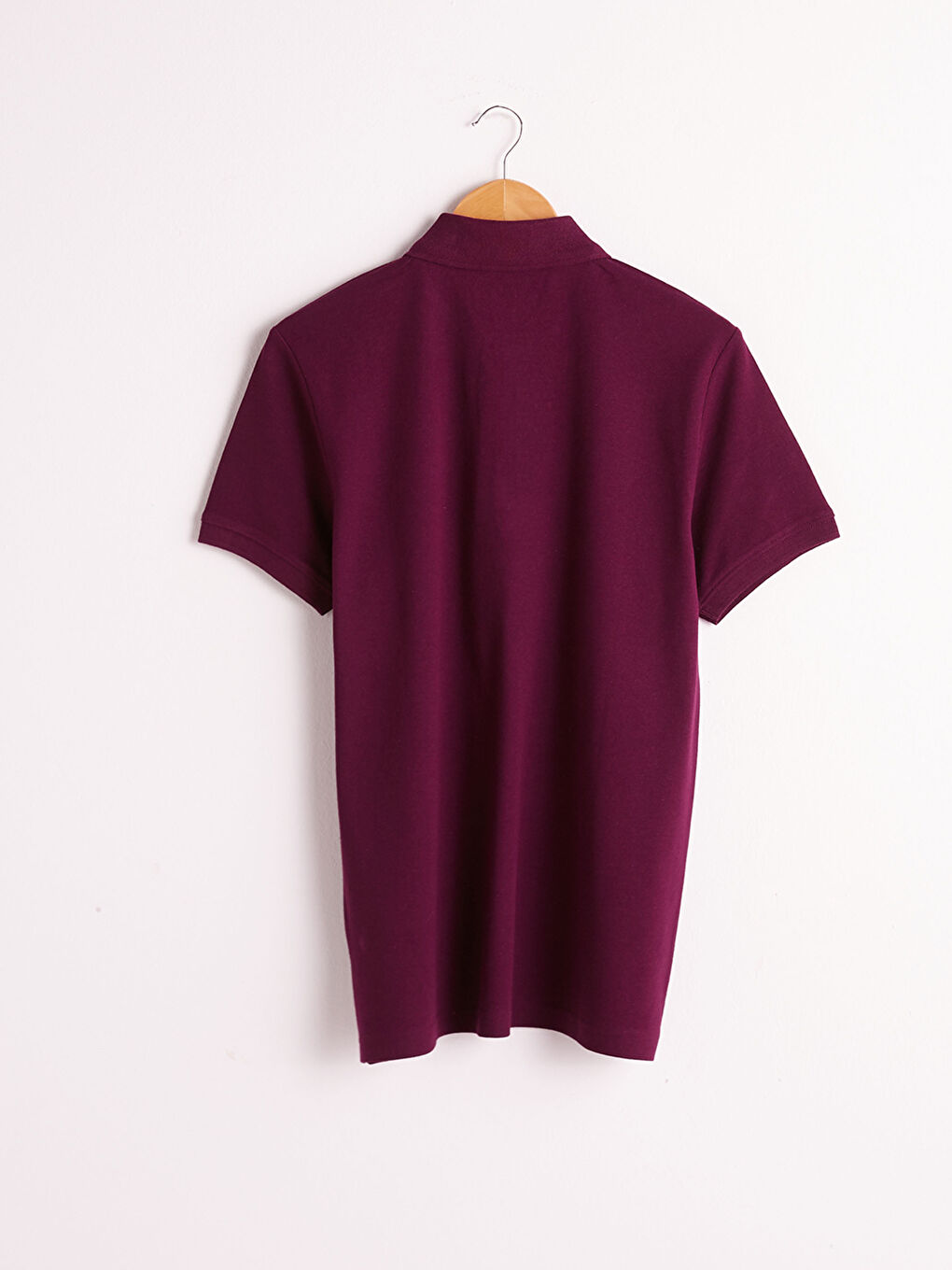 Mürdüm Polo Yaka Pamuklu Tişört-5