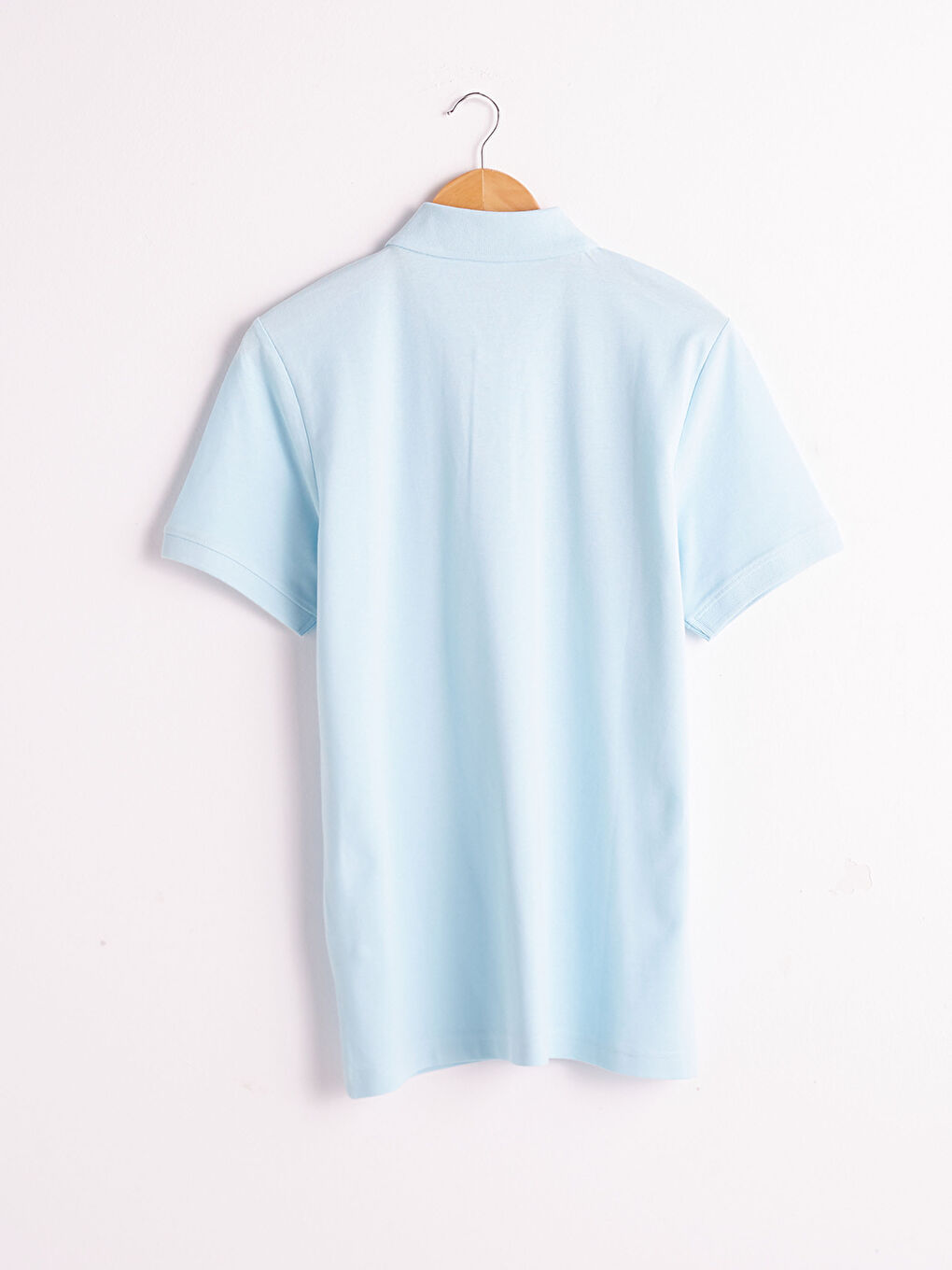 Mavi Polo Yaka Pamuklu Tişört-5