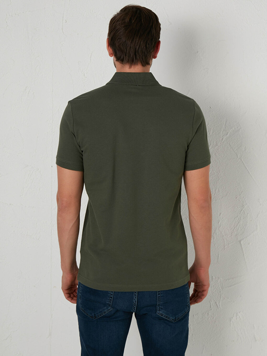 Yeşil Polo Yaka Pamuklu Tişört-3