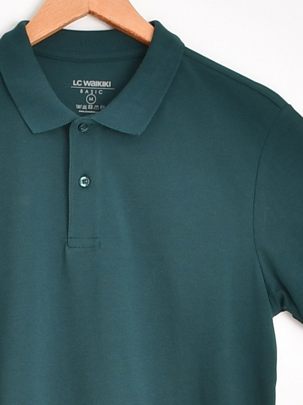 Yeşil Polo Yaka Pamuklu Tişört-2