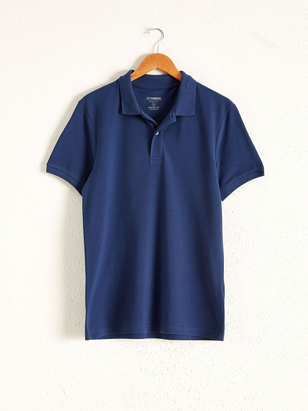 Lacivert Polo Yaka Pamuklu Tişört