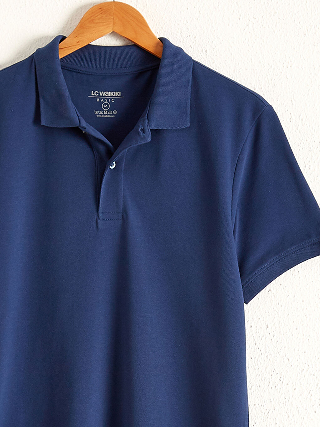 Lacivert Polo Yaka Pamuklu Tişört-2