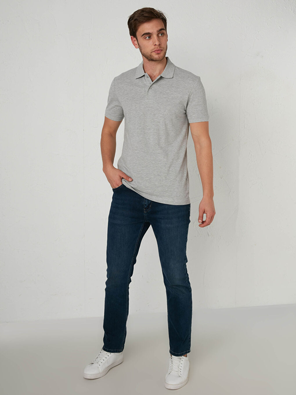 Tricou din Bumbac cu Guler Polo-1