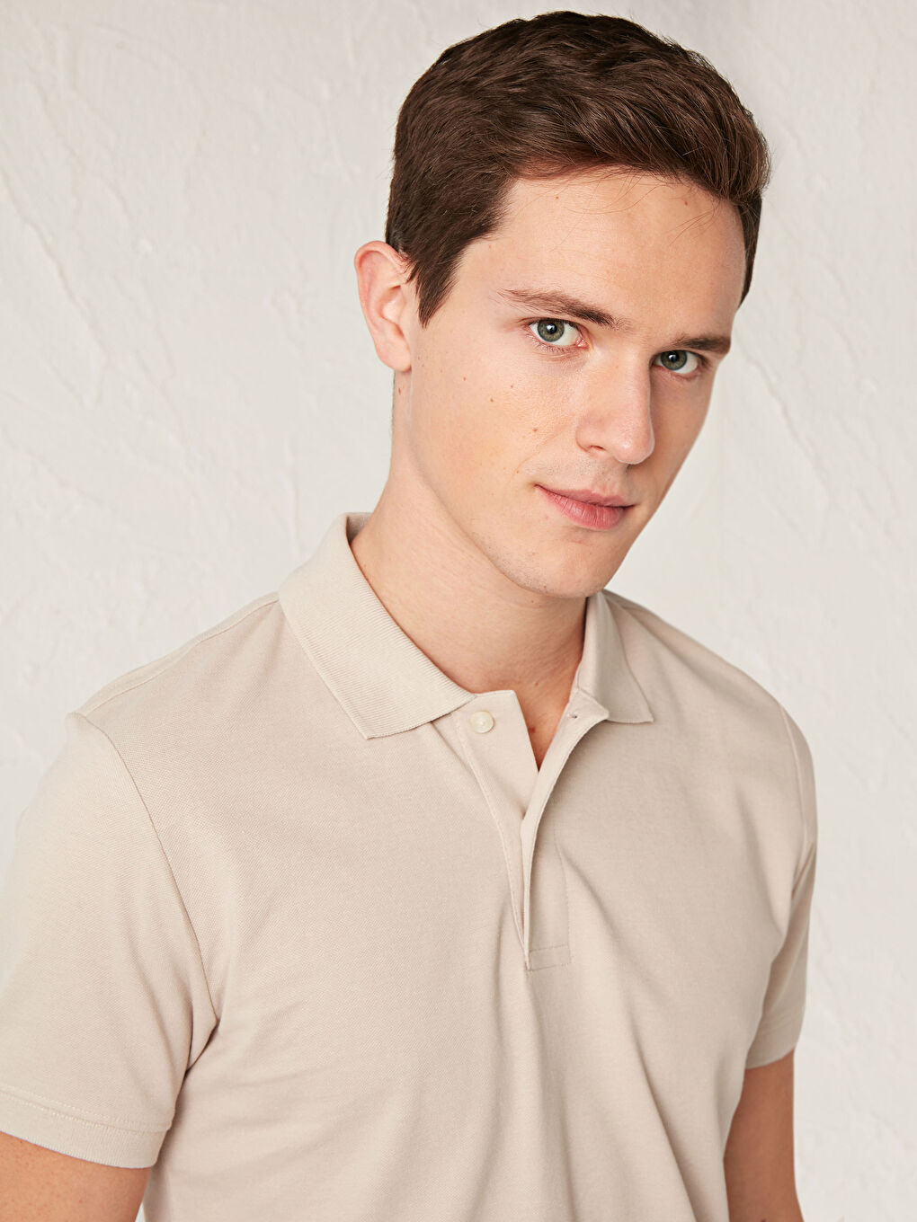 تي شيرت قطن ياقة بولو كم قصير للرجال-1