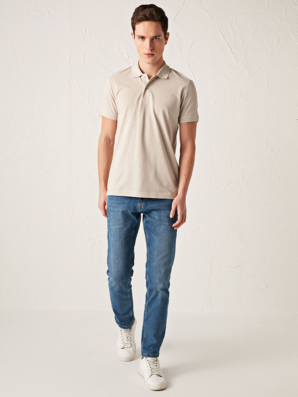 تي شيرت قطن ياقة بولو كم قصير للرجال-2