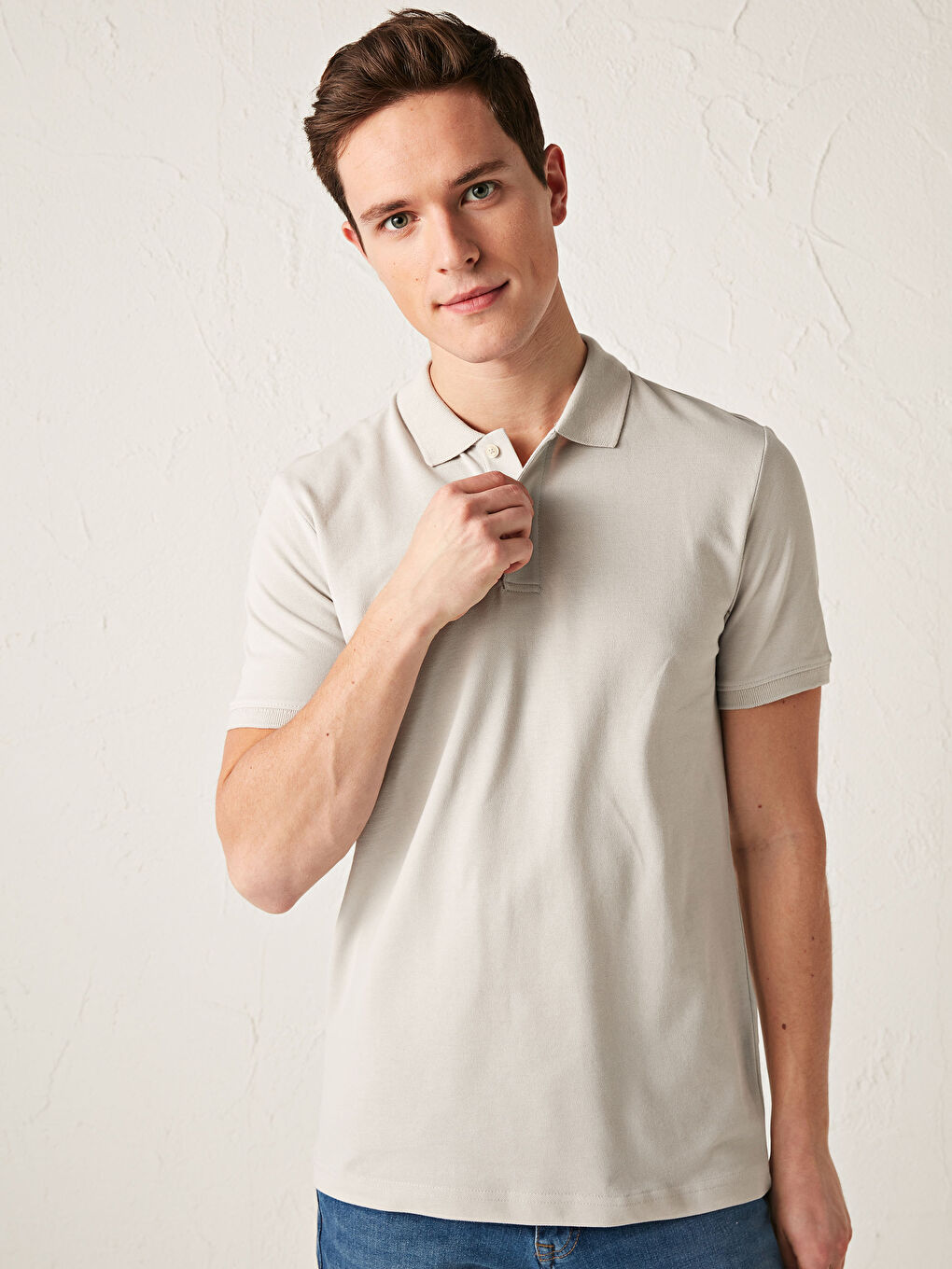 Хлопковая мужская футболка-поло с короткими рукавами