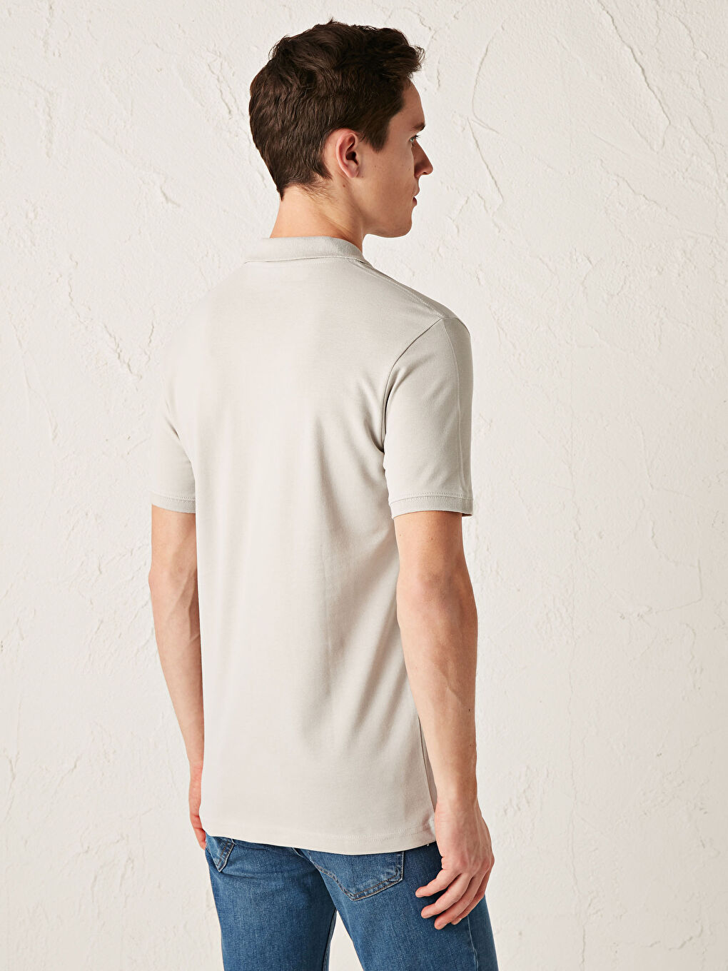 Хлопковая мужская футболка-поло с короткими рукавами-3