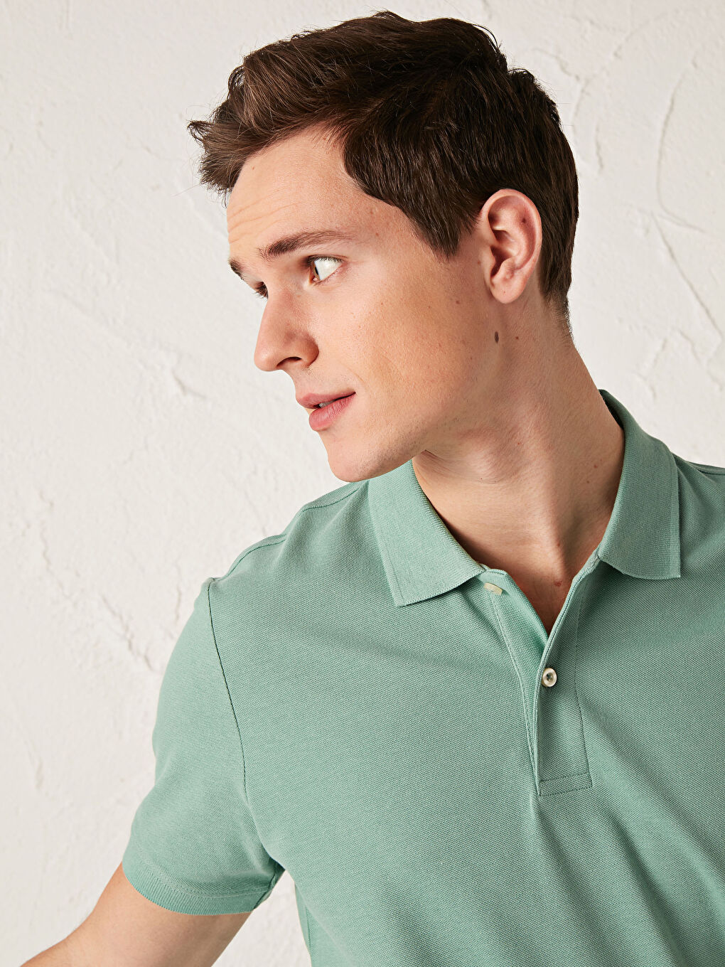 Polo Neck Short Sleeve Cotton Men's T-Shirt-1