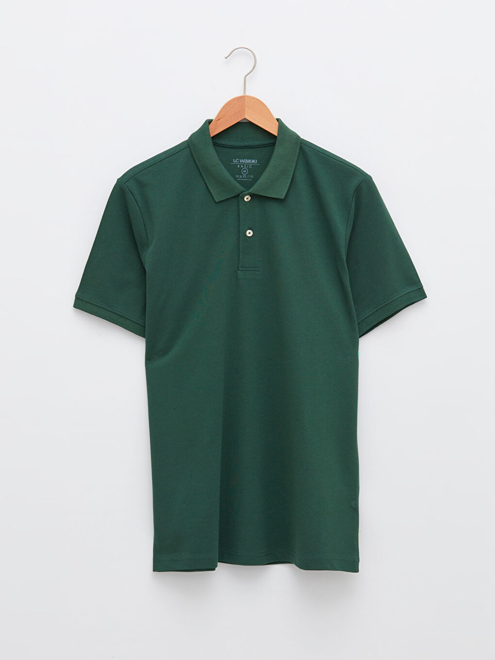 Yeşil Polo Yaka Kısa Kollu Pamuklu Erkek Tişört-5
