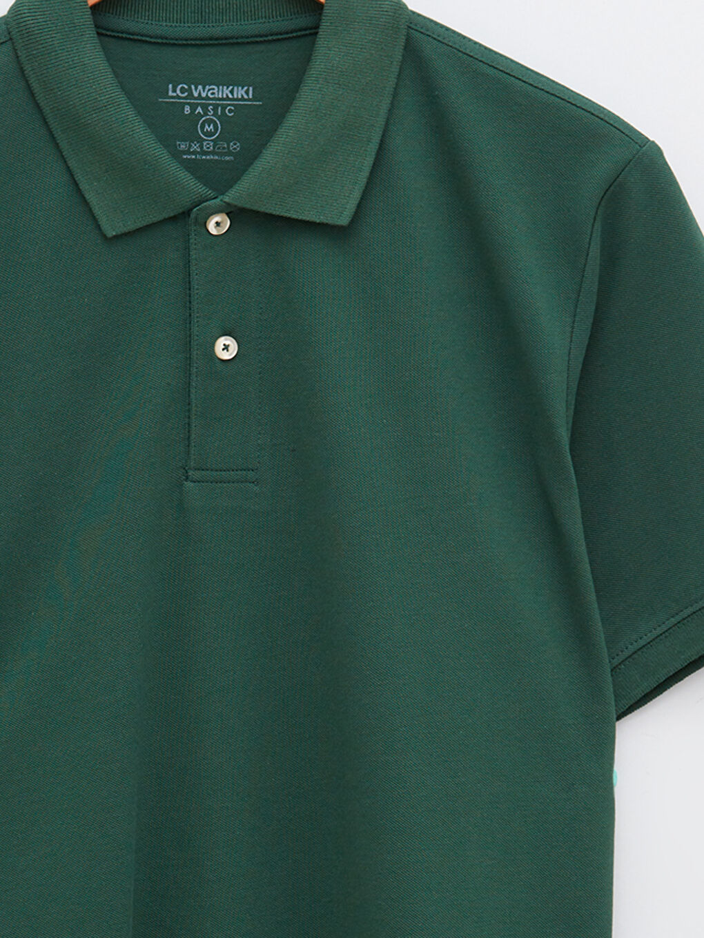 Yeşil Polo Yaka Kısa Kollu Pamuklu Erkek Tişört-7