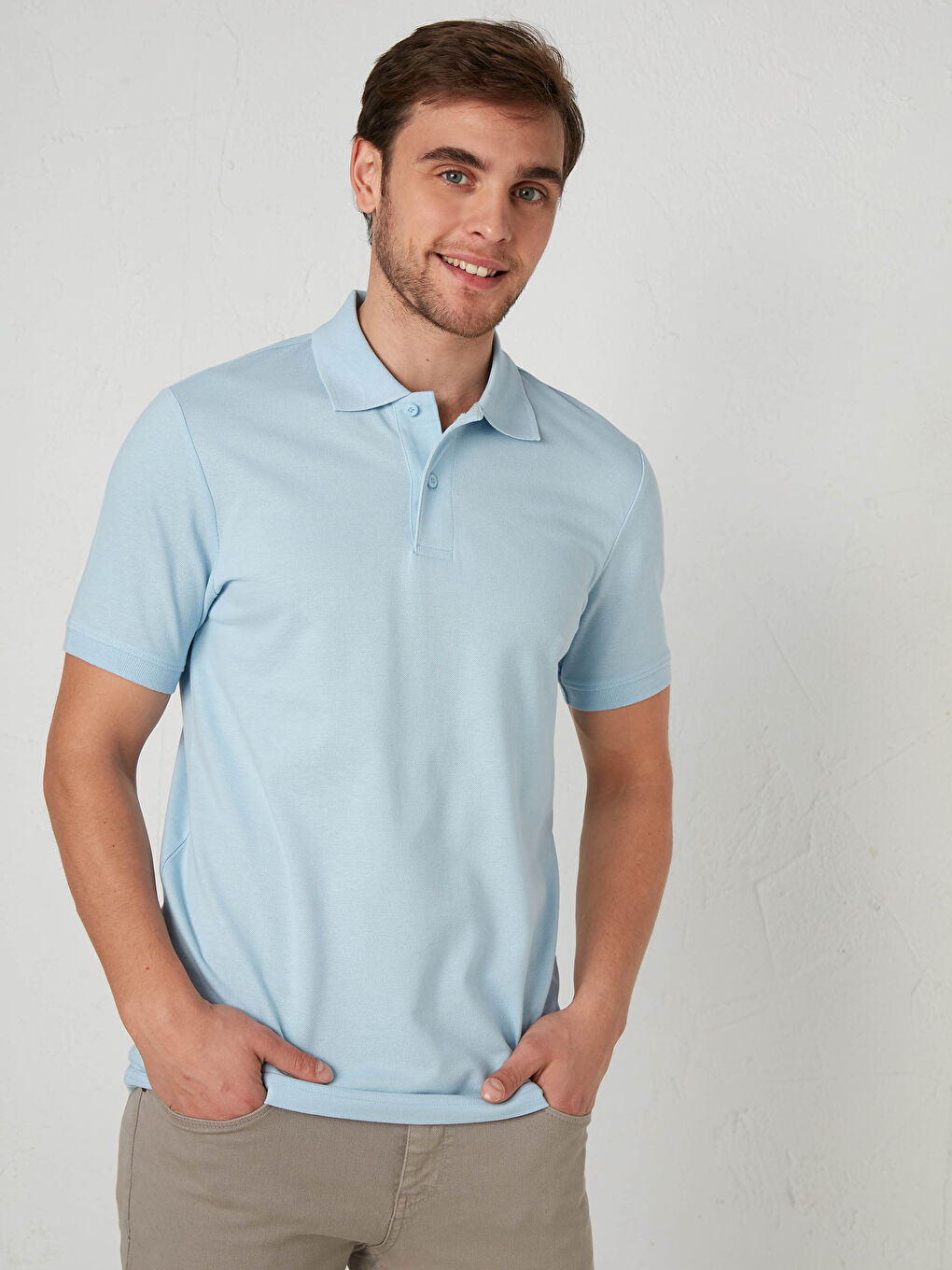 Polo Neck Cotton T-Shirt