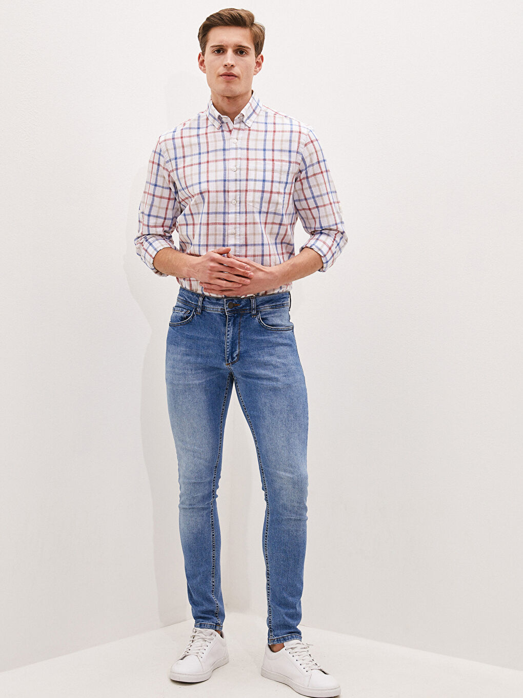 LCWAIKIKI Classic Regular Fit Long Sleeve Plaid Poplin Men's Shirt -S10244Z8-LLH