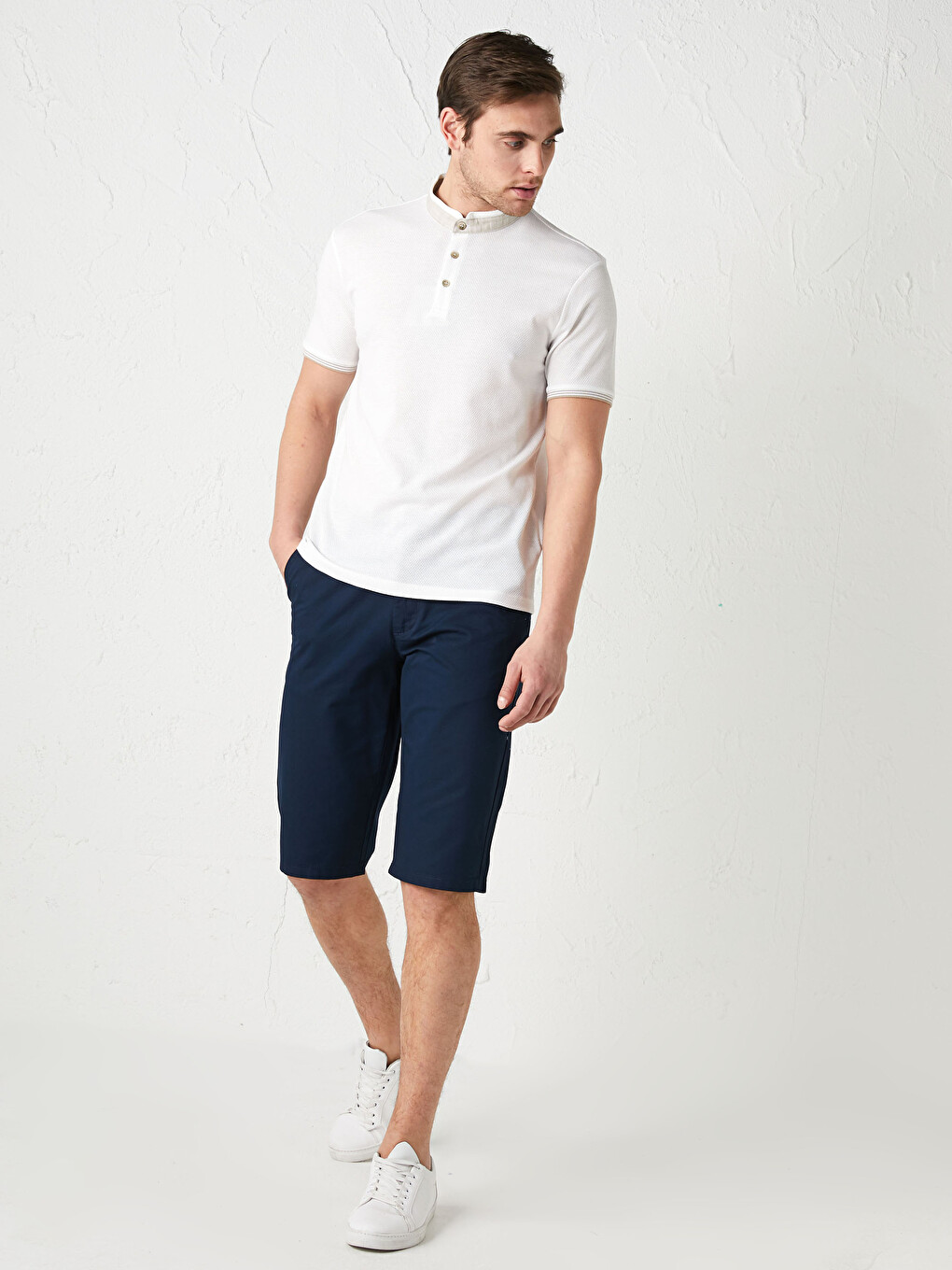Regular Fit Gabardine Men's Shorts-1