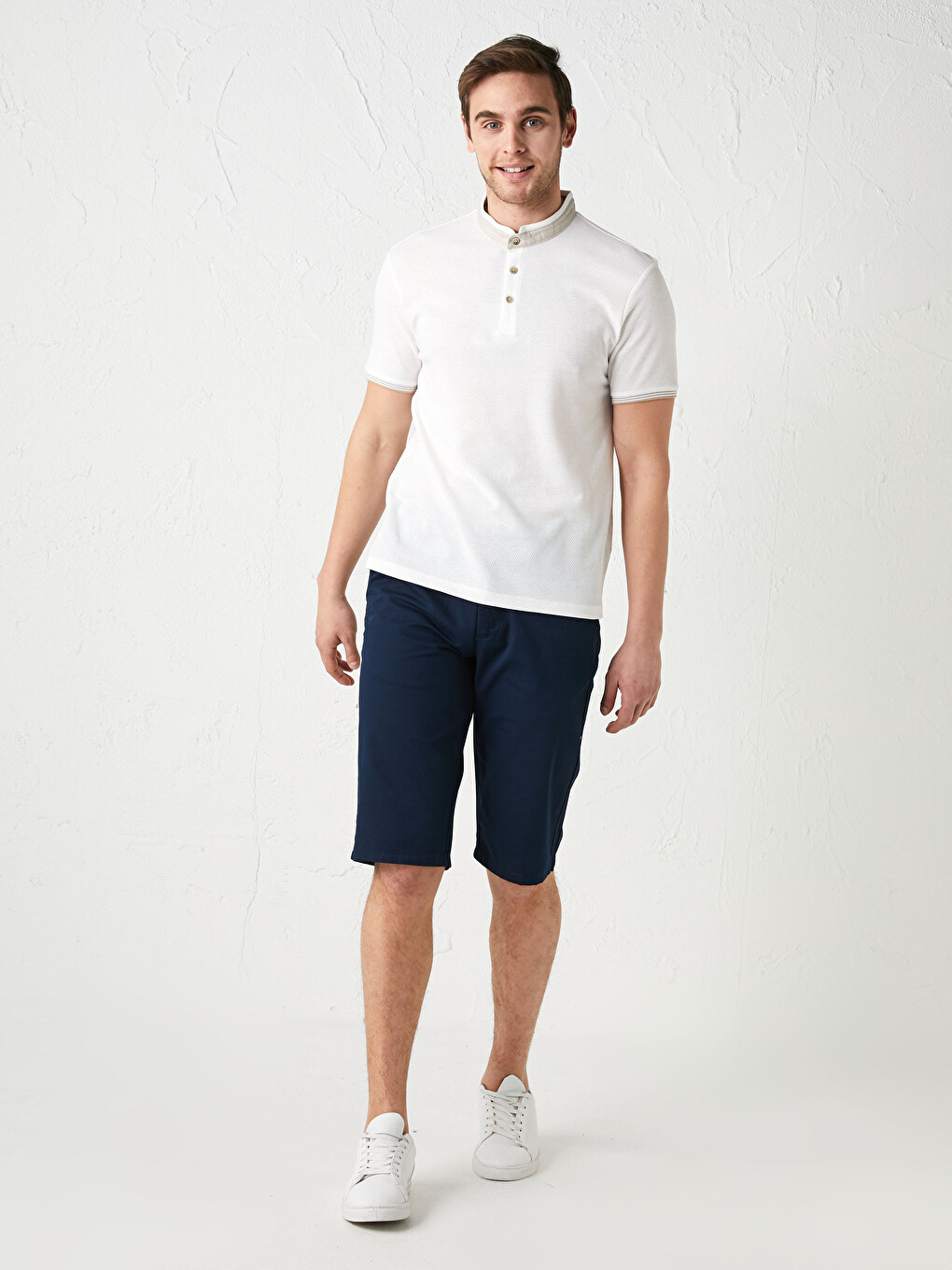 Regular Fit Gabardine Men's Shorts-2