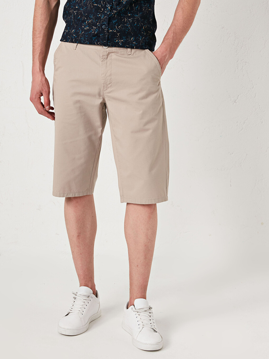 Regular Fit Gabardine Men's Shorts-2