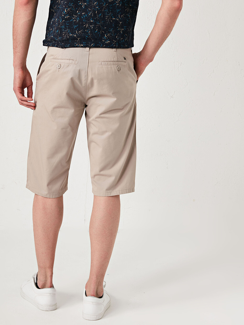 Regular Fit Gabardine Men's Shorts-3
