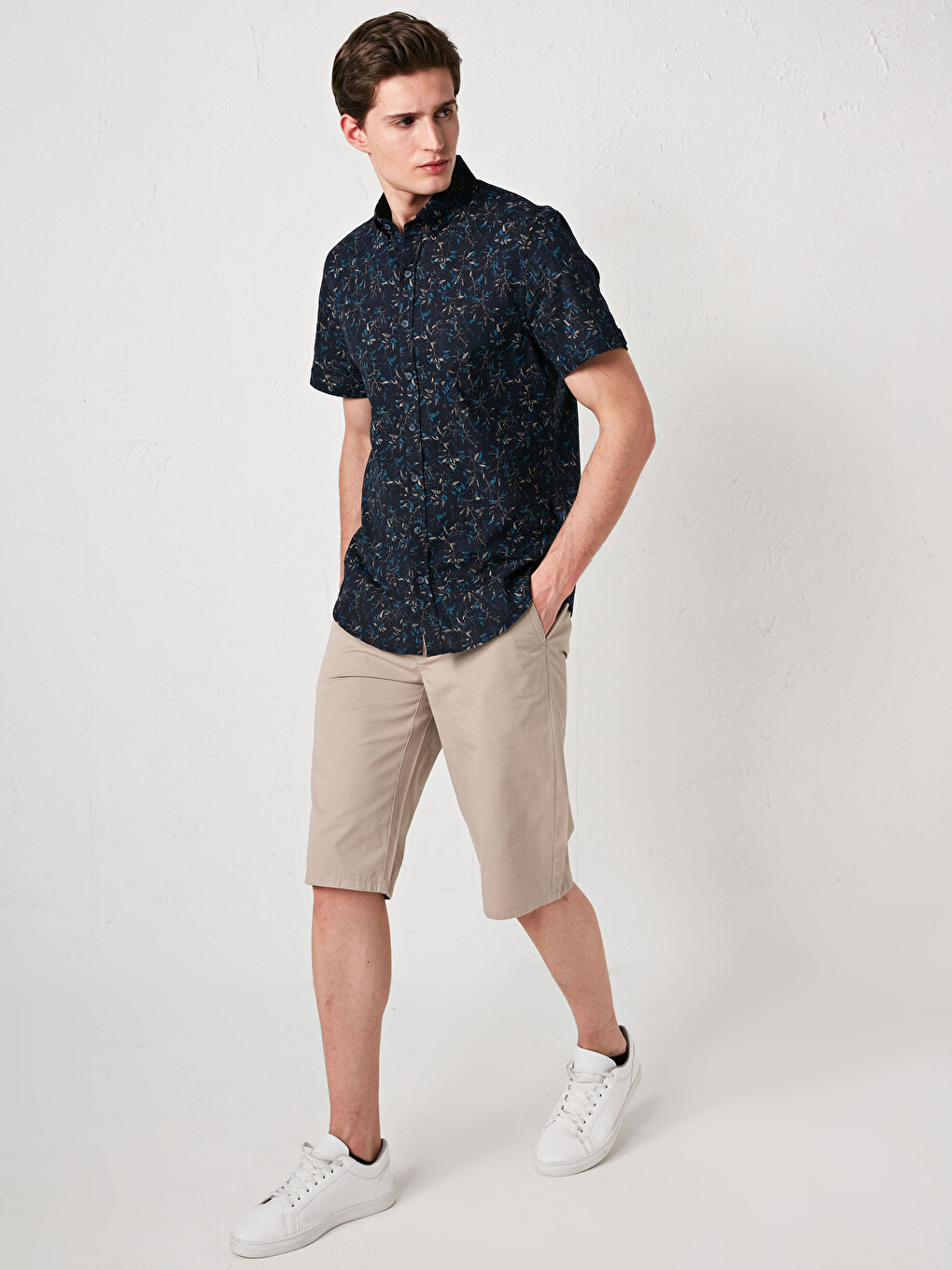 Regular Fit Gabardine Men's Shorts-1