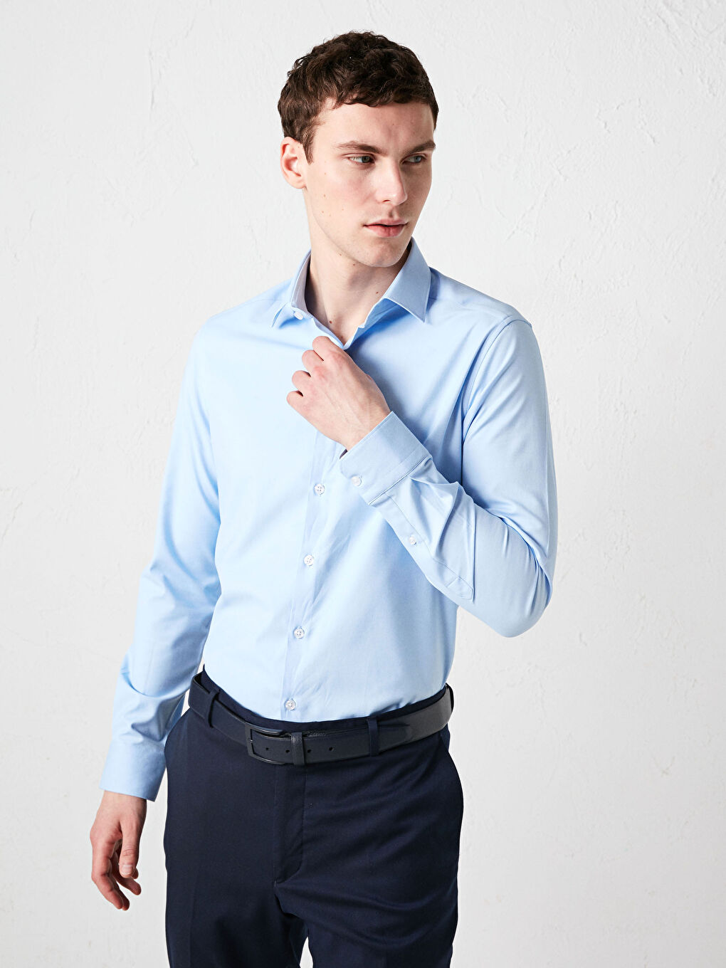 Chemise Oxford Slim Fit à Manches Longues pour Hommes-1