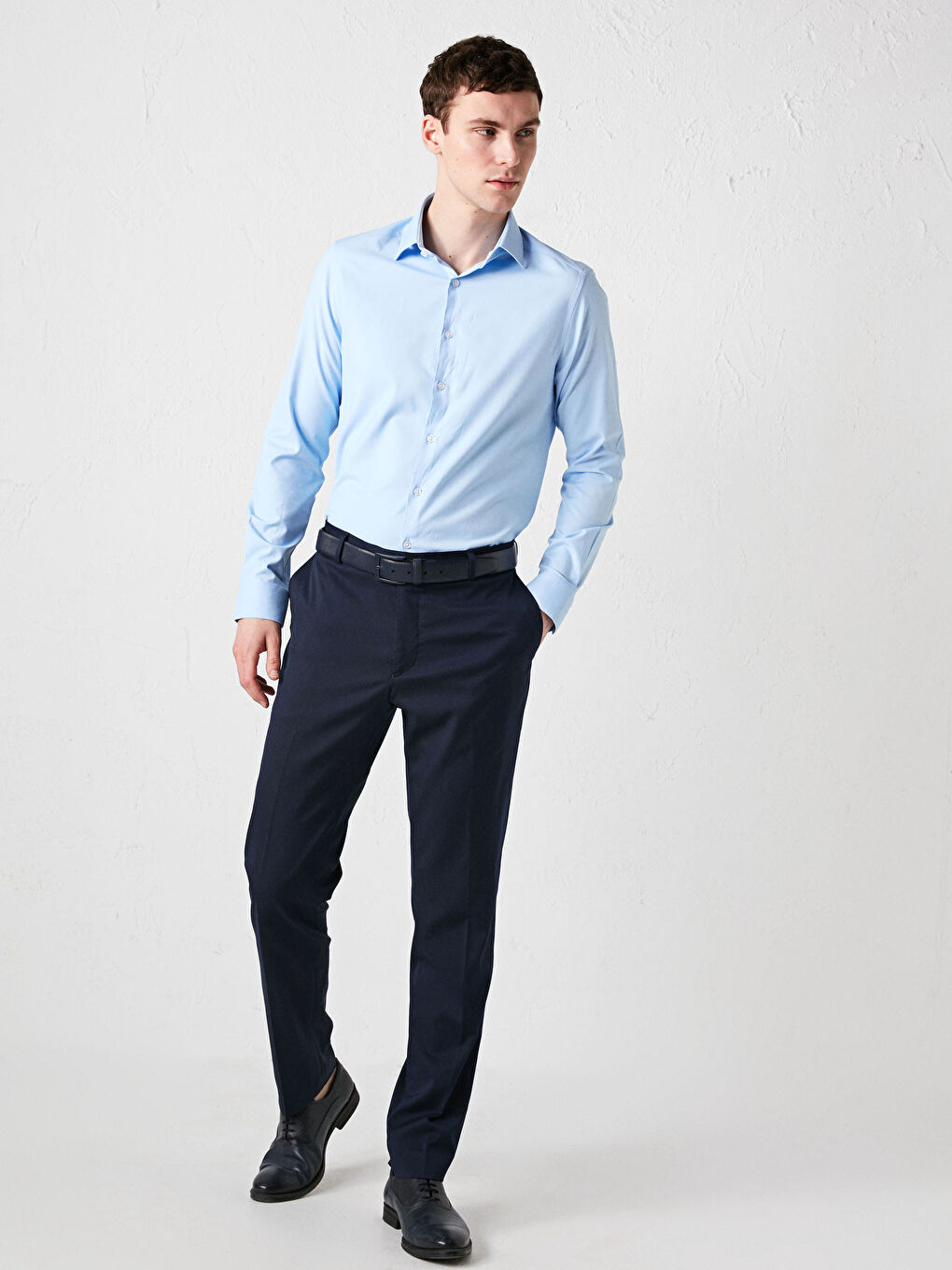 Chemise Oxford Slim Fit à Manches Longues pour Hommes-3