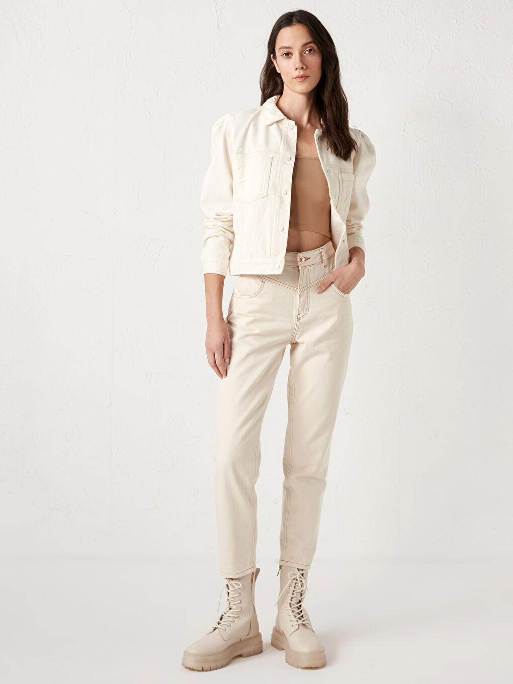 Hemdkragen Gerade Lange Ärmel Dünner Damenmantel-1