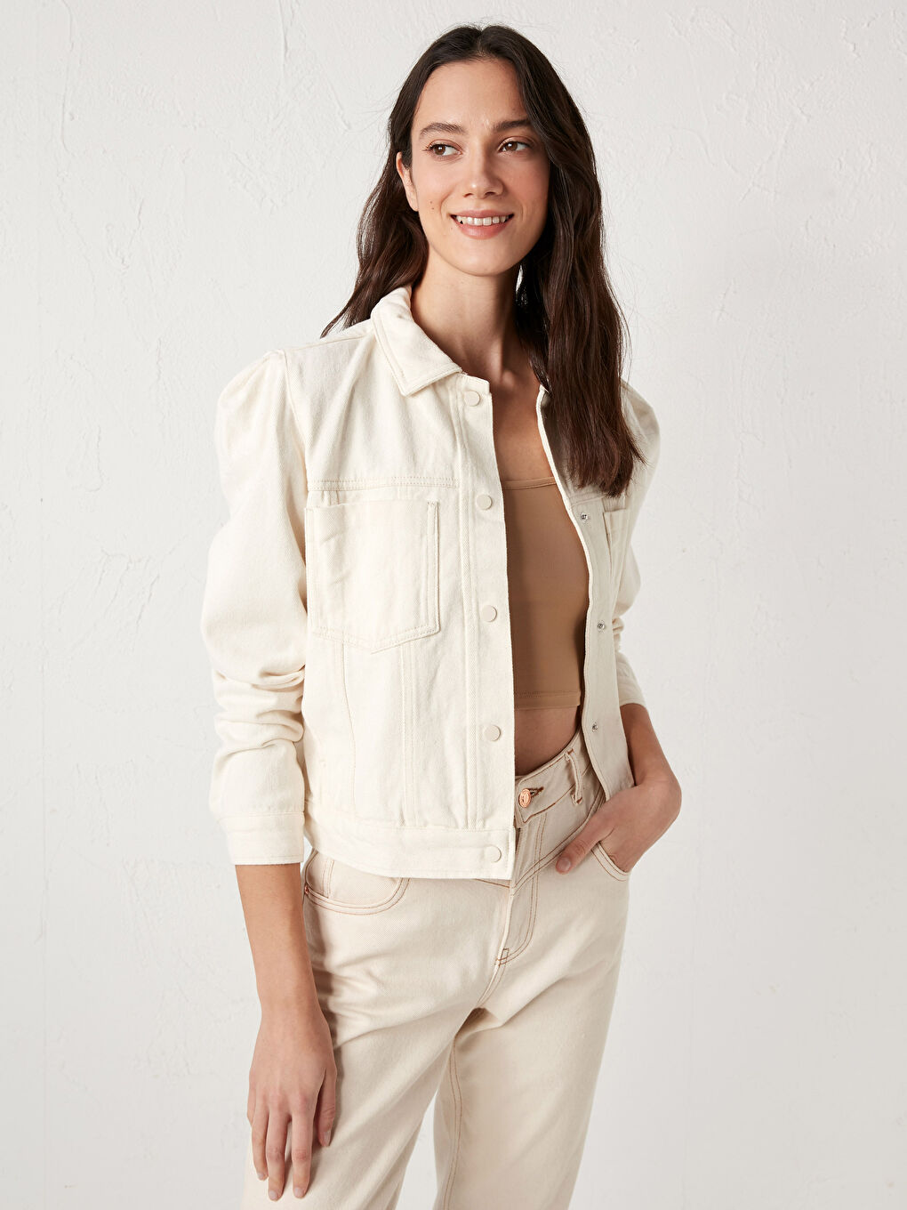 Hemdkragen Gerade Lange Ärmel Dünner Damenmantel-2