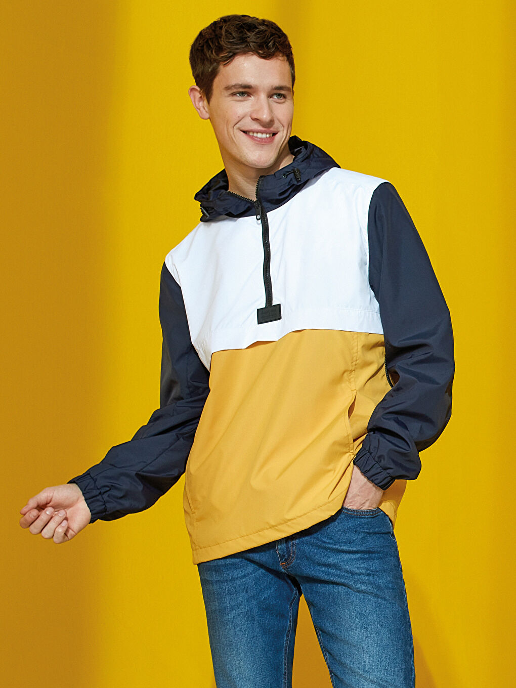 LCW Casual Sari Slim Fit Kapüşonlu Kanguru Mont - 7