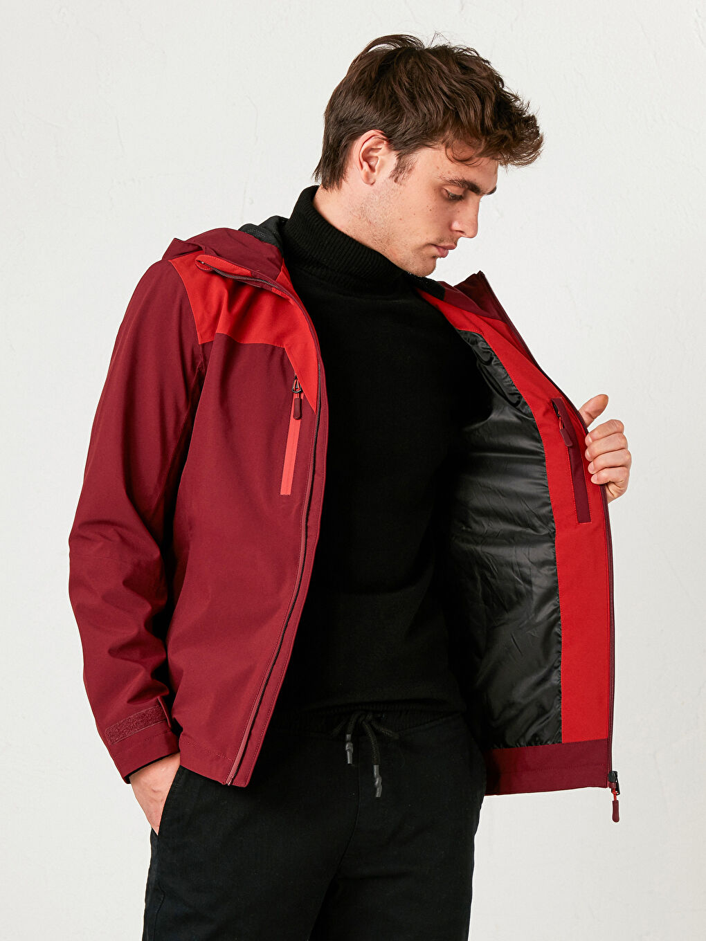 LCW OUTDOOR Hooded Thick Men's Raincoat -S10392Z8-QKJ