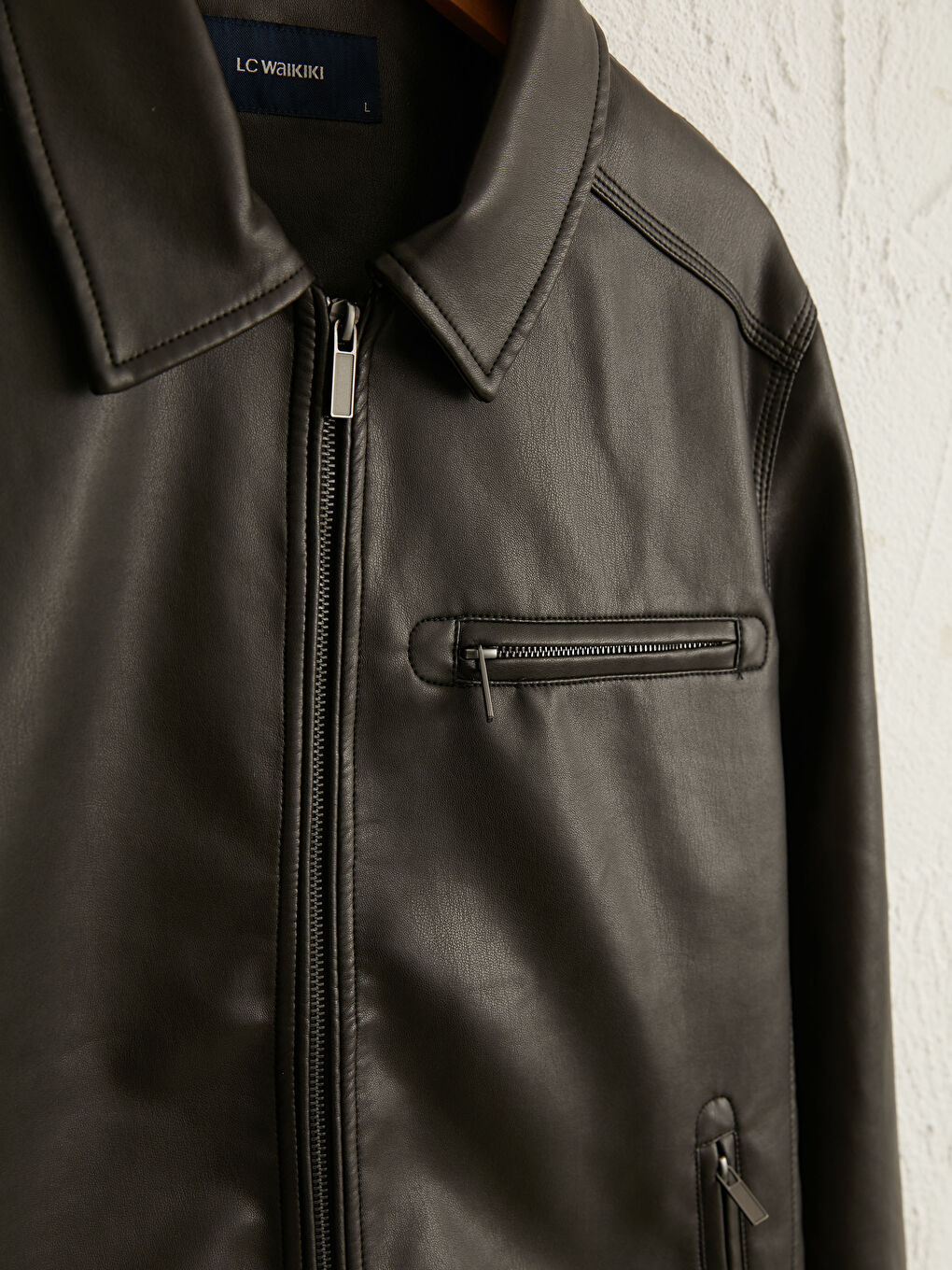 Muški kaput od veštačke kože-1