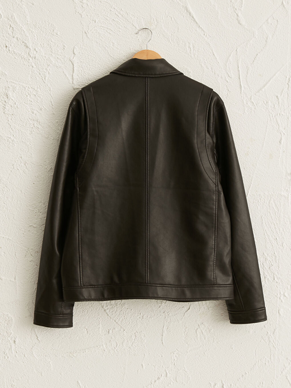 Muški kaput od veštačke kože-2