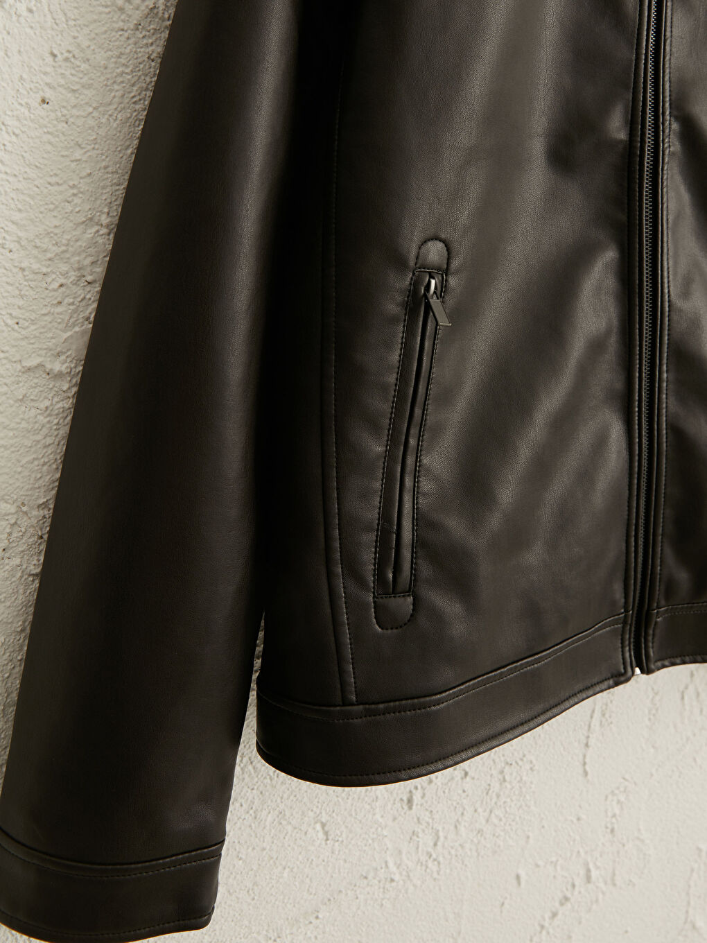 Muški kaput od veštačke kože-3