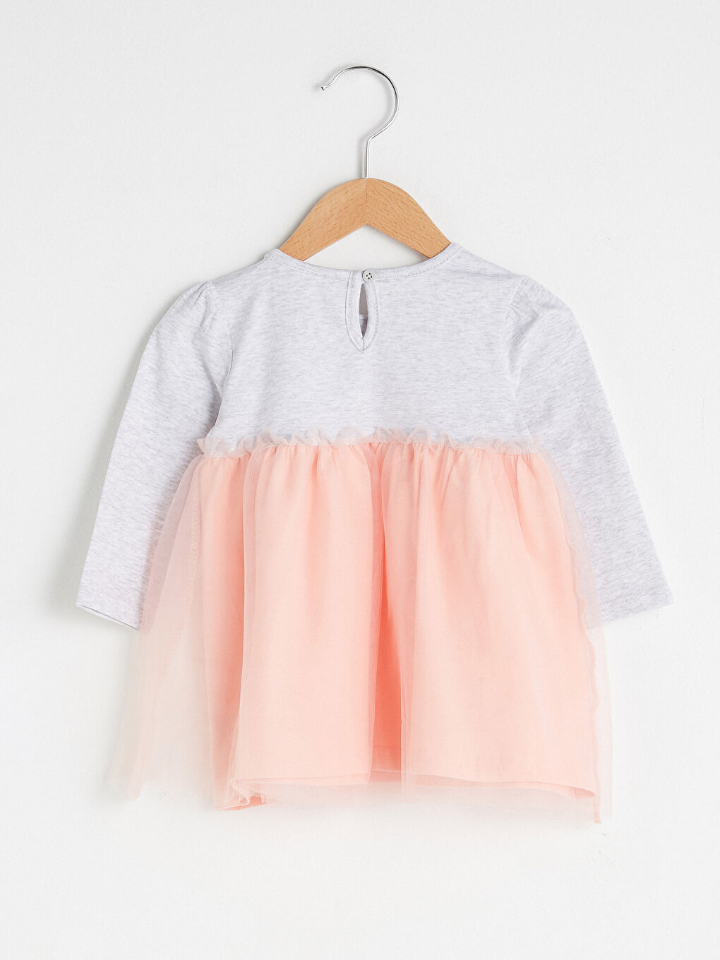 Robe en Tulle à Jupe Imprimée Minnie Mouse à Manches Longues et Col Rond pour Bébé Fille-1