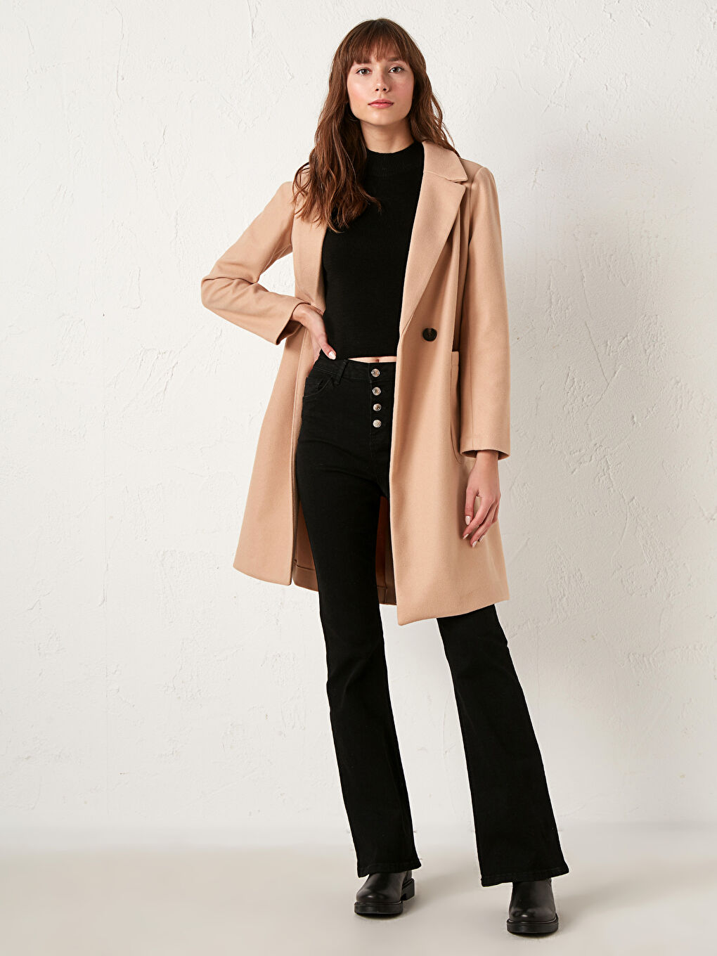 Jacket Collar Women's Cachet Overcoat -S10439Z8-D1N