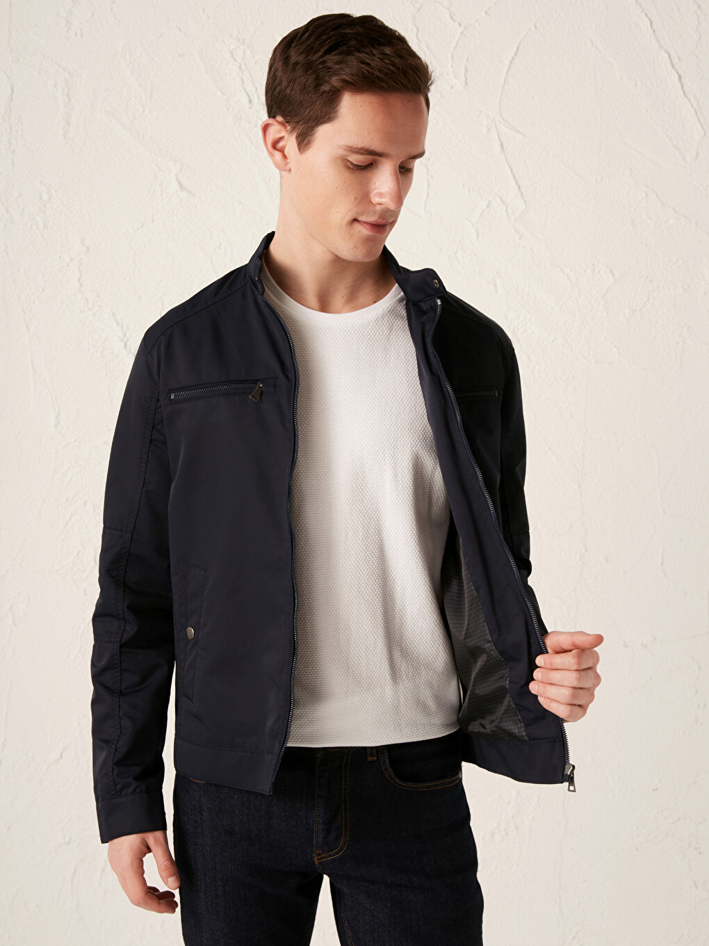 Lacivert Standart Kalıp İnce Mont-1