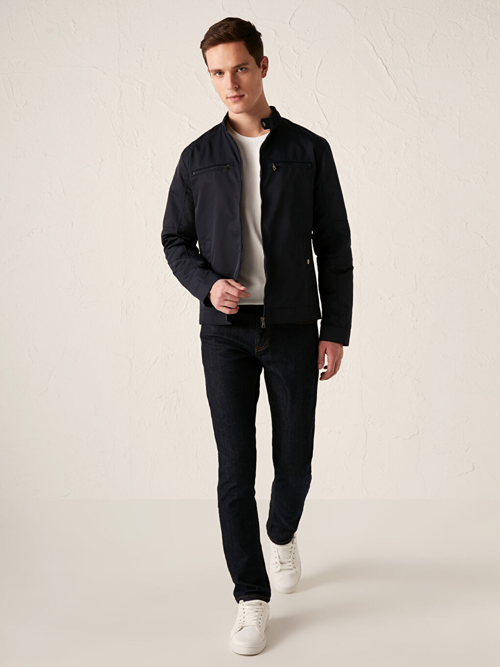 Lacivert Standart Kalıp İnce Mont-2