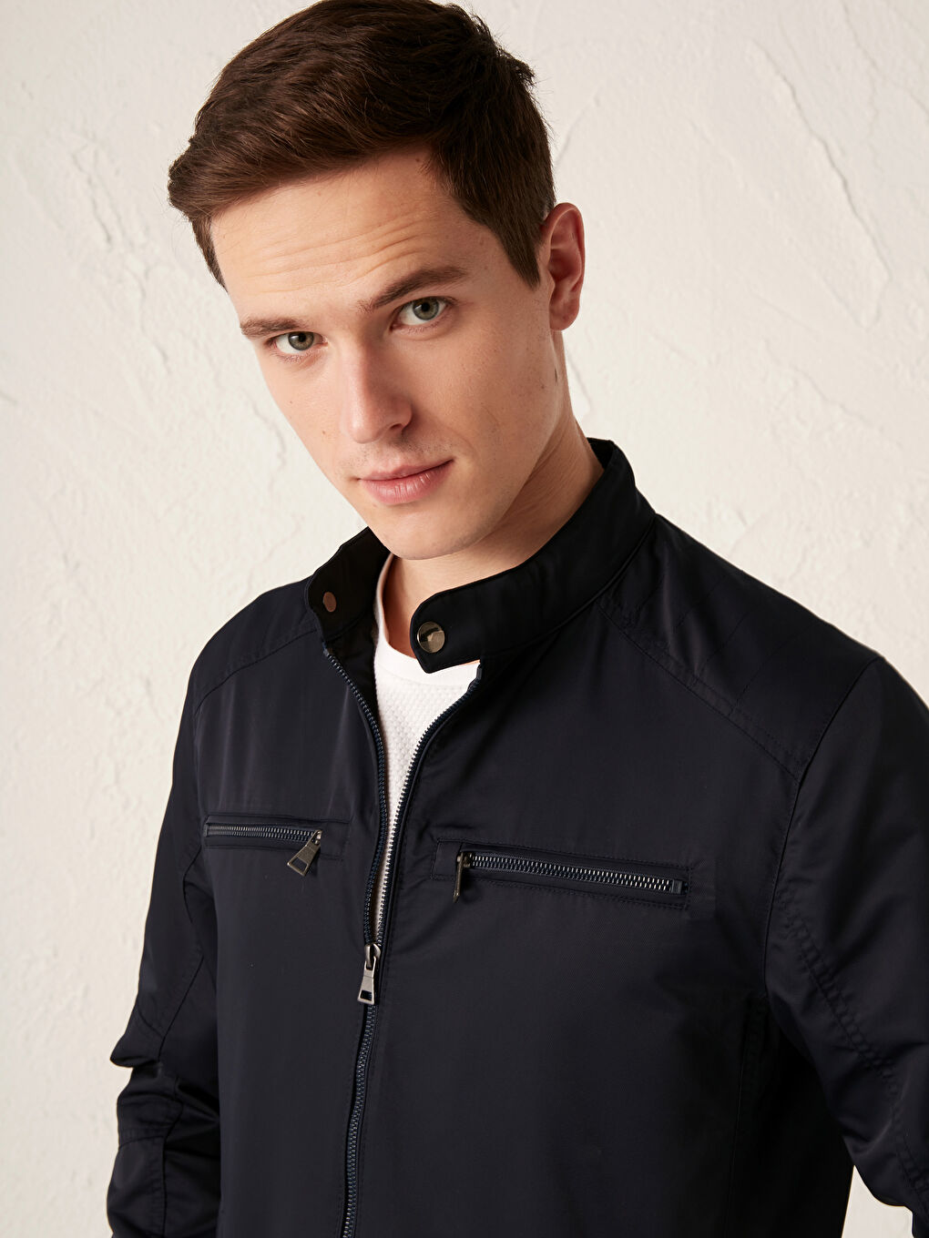 Lacivert Standart Kalıp İnce Mont-3