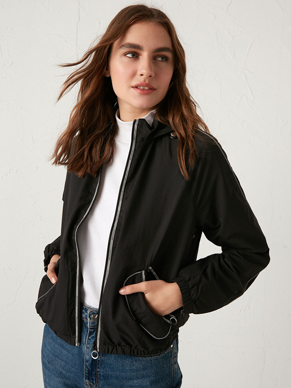 Halsband Leichter Regenmantel-1