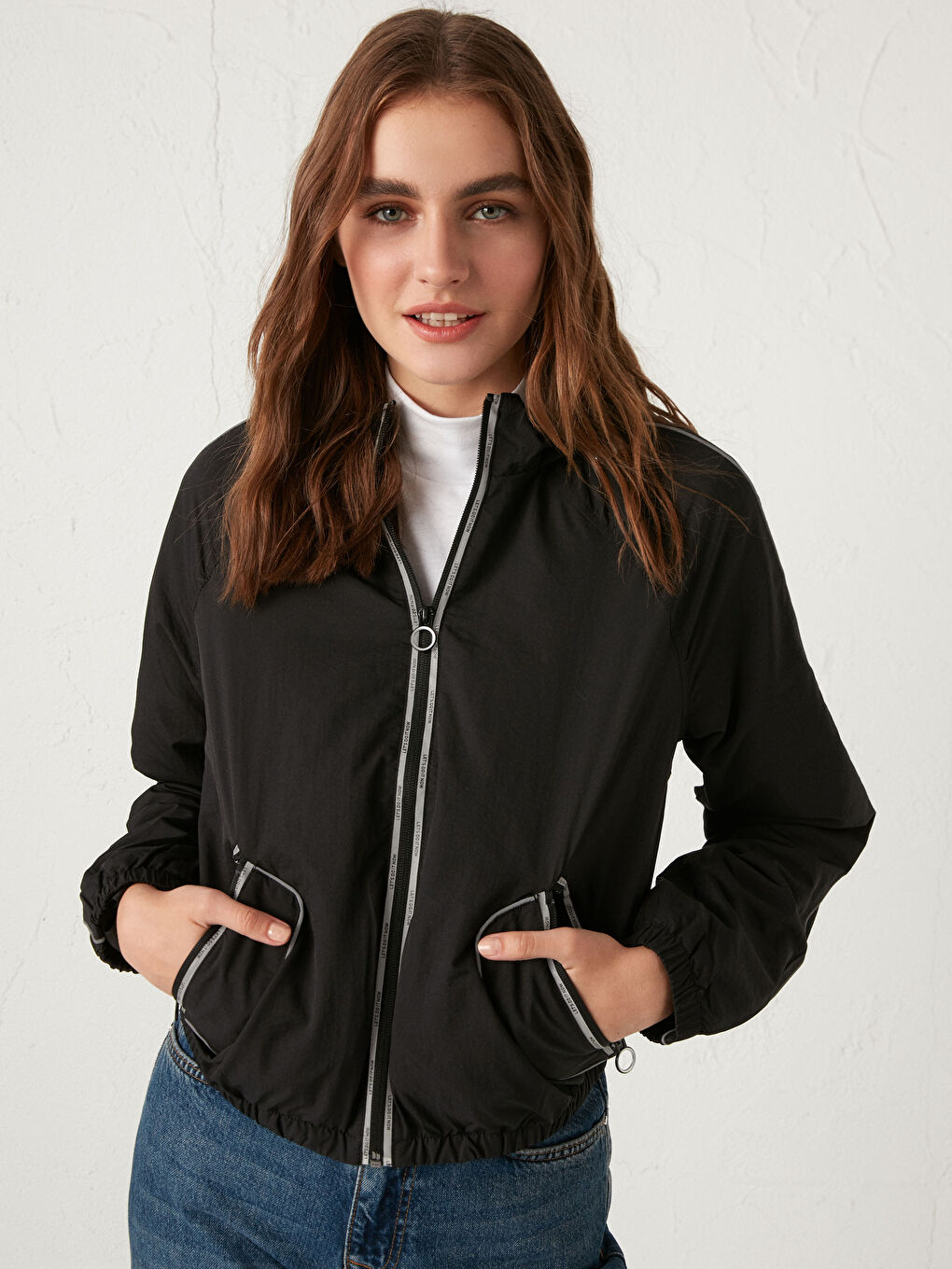 Halsband Leichter Regenmantel-2