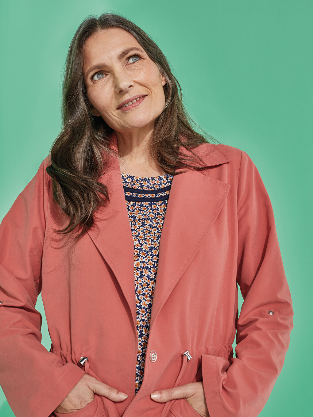 Shirred Waist Trenchcoat-1