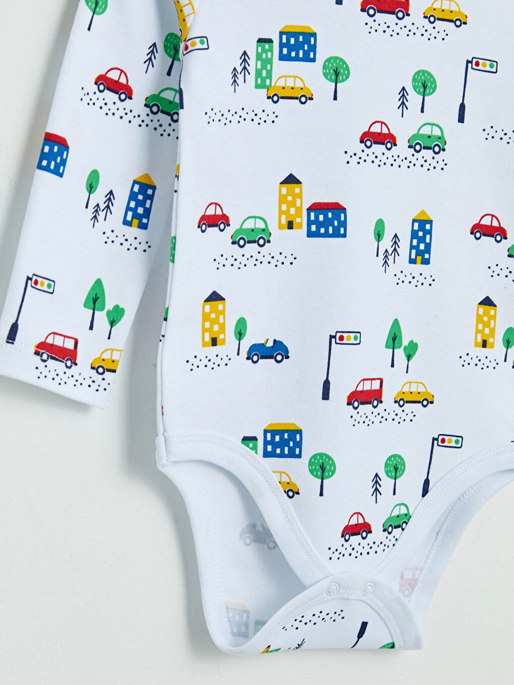 Crew Neck Long Sleeve Printed Baby Boy Body With Snap Fastener 2 Pieces-2