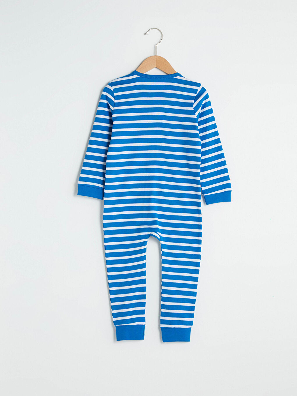 Rundhalsausschnitt Langarm Gestreifter Baby Jungen Overall-2