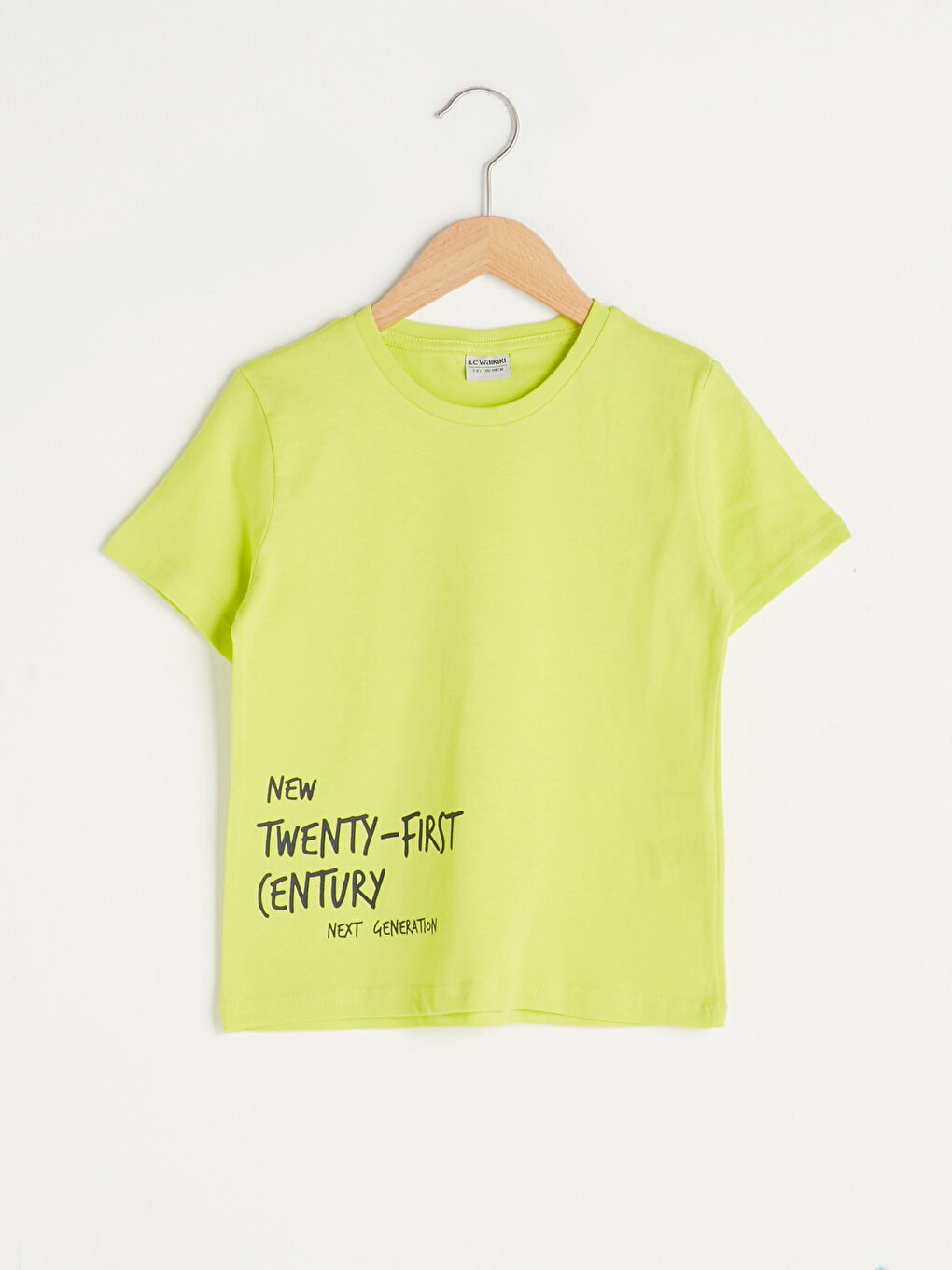 Yeşil Bisiklet Yaka Baskılı Kısa Kollu Erkek Çocuk Tişört