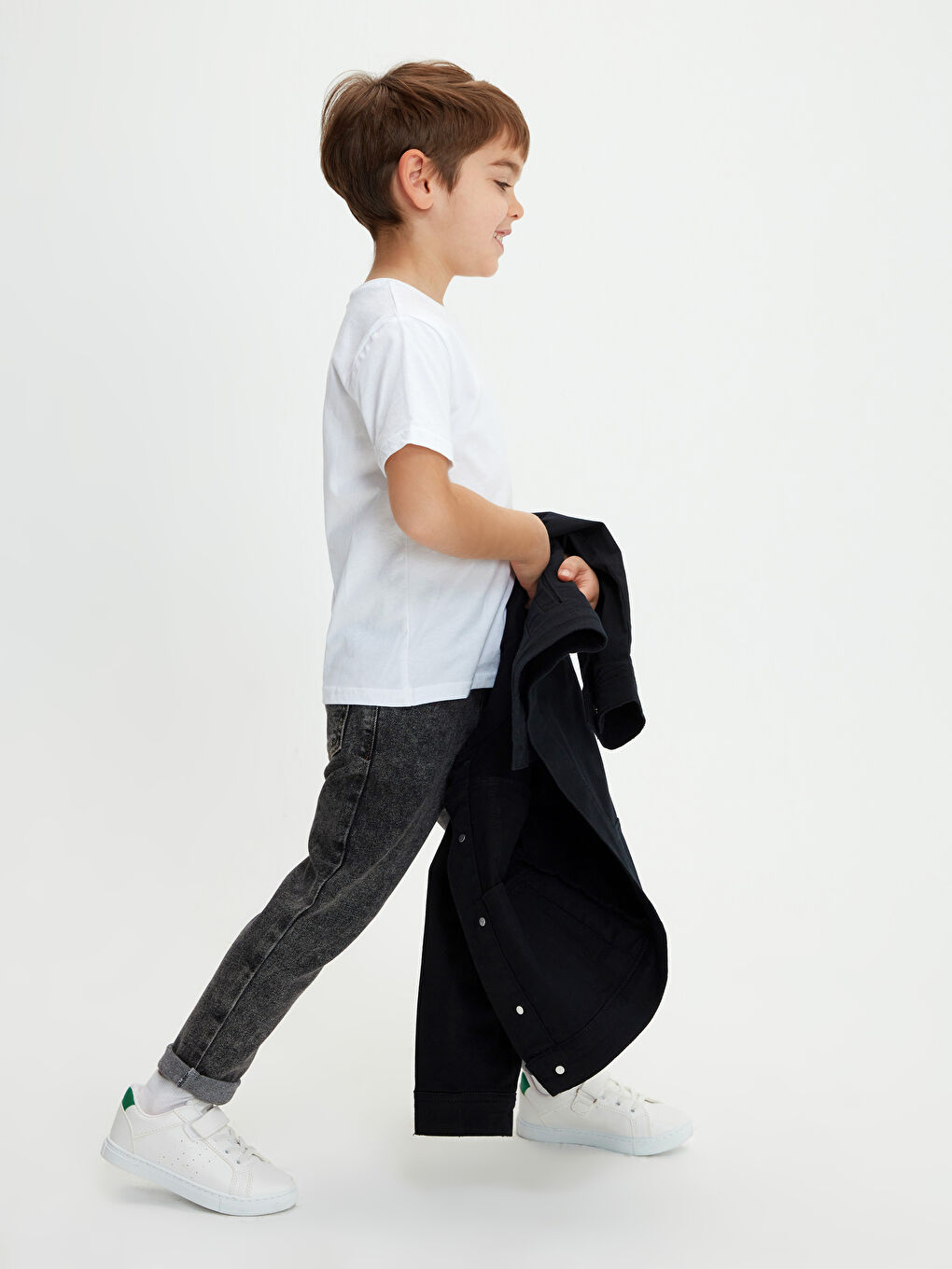 Collared Neck Boys' Denim Jacket-1