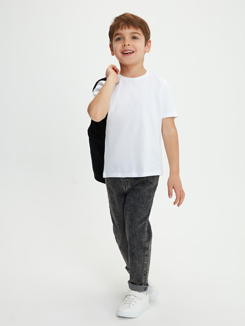 Collared Neck Boys' Denim Jacket-2